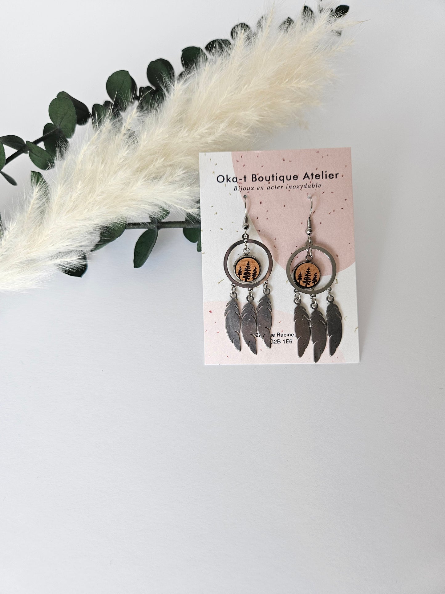 Boucles d'oreilles en acier inoxydable