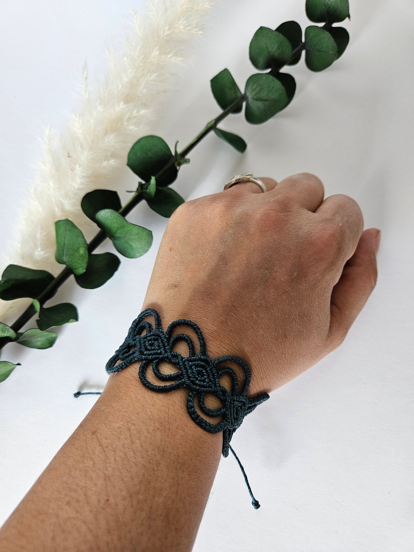 Adjustable micro macramé bracelet