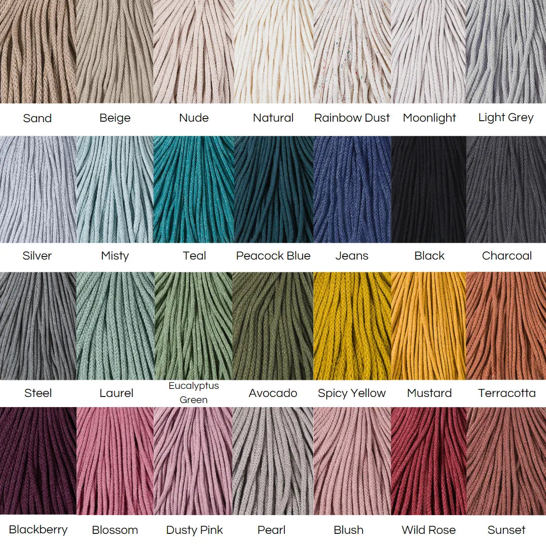 Corde de macramé en coton tressé 3 mm