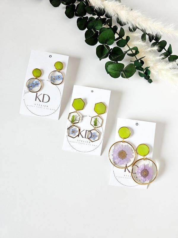 Boucles d'oreilles en résine