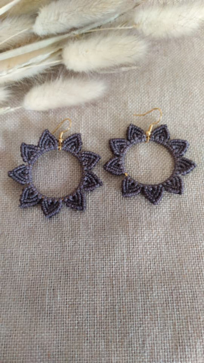 micro macramé earring (Stainless steel)