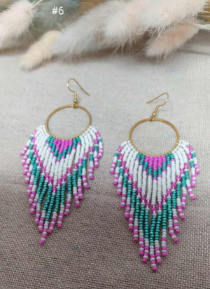 Grandes boucles d'oreilles en perles