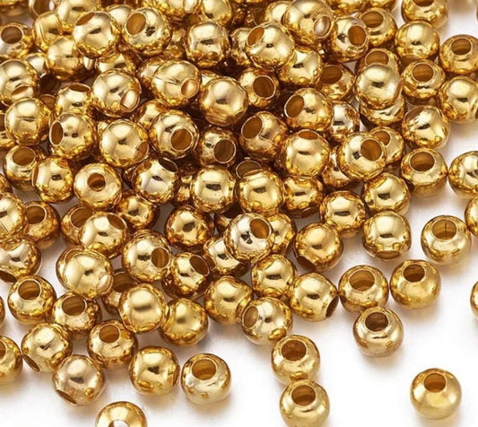 Stainless steel bead 4 mm gold/silver