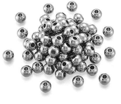 Perle en acier inoxydable 4 mm or/argent